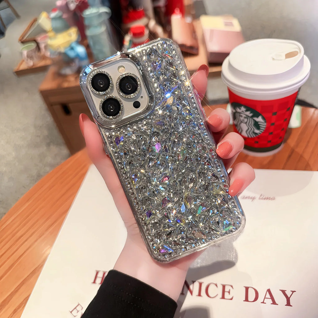 Luxury Glitter Diamond Silicone Case for iPhone 17 16 15 14 13 Pro Max