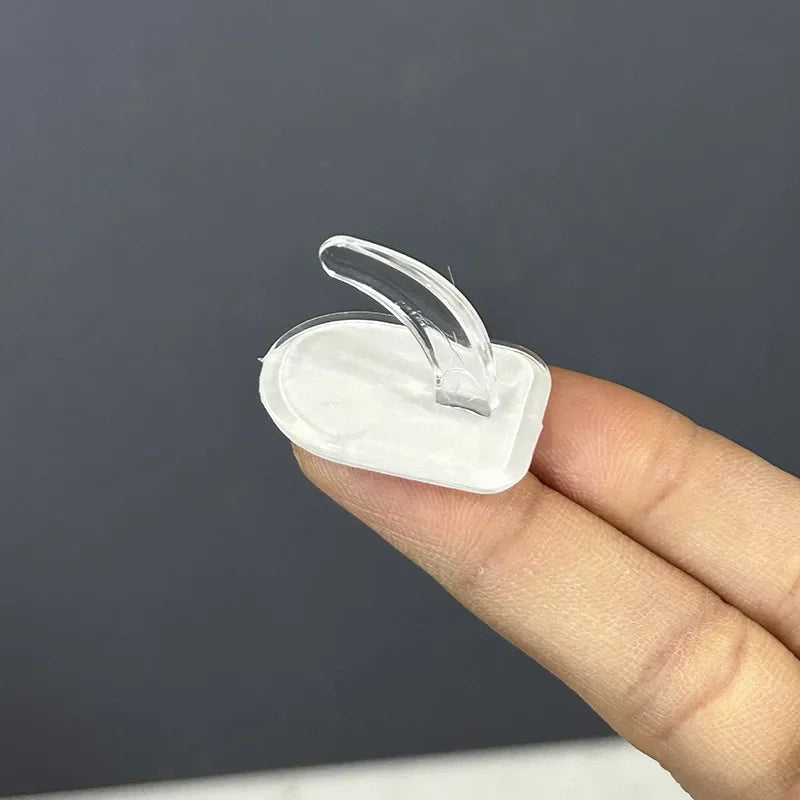 Mini Clear Adhesive Wall Hooks Transparent Sticky Storage Hooks