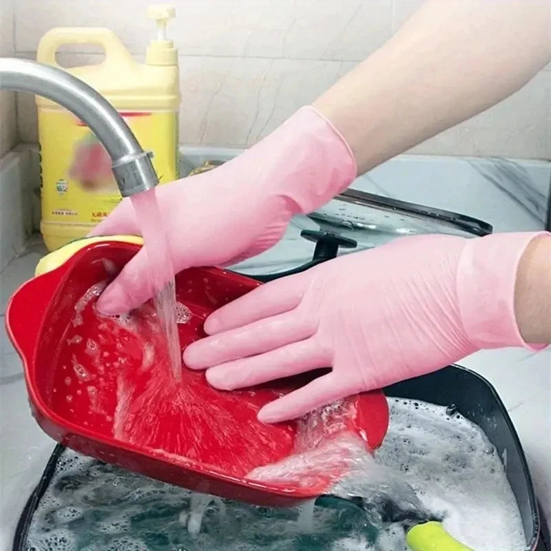 Pink Nitrile Gloves Latex Free Disposable Gloves