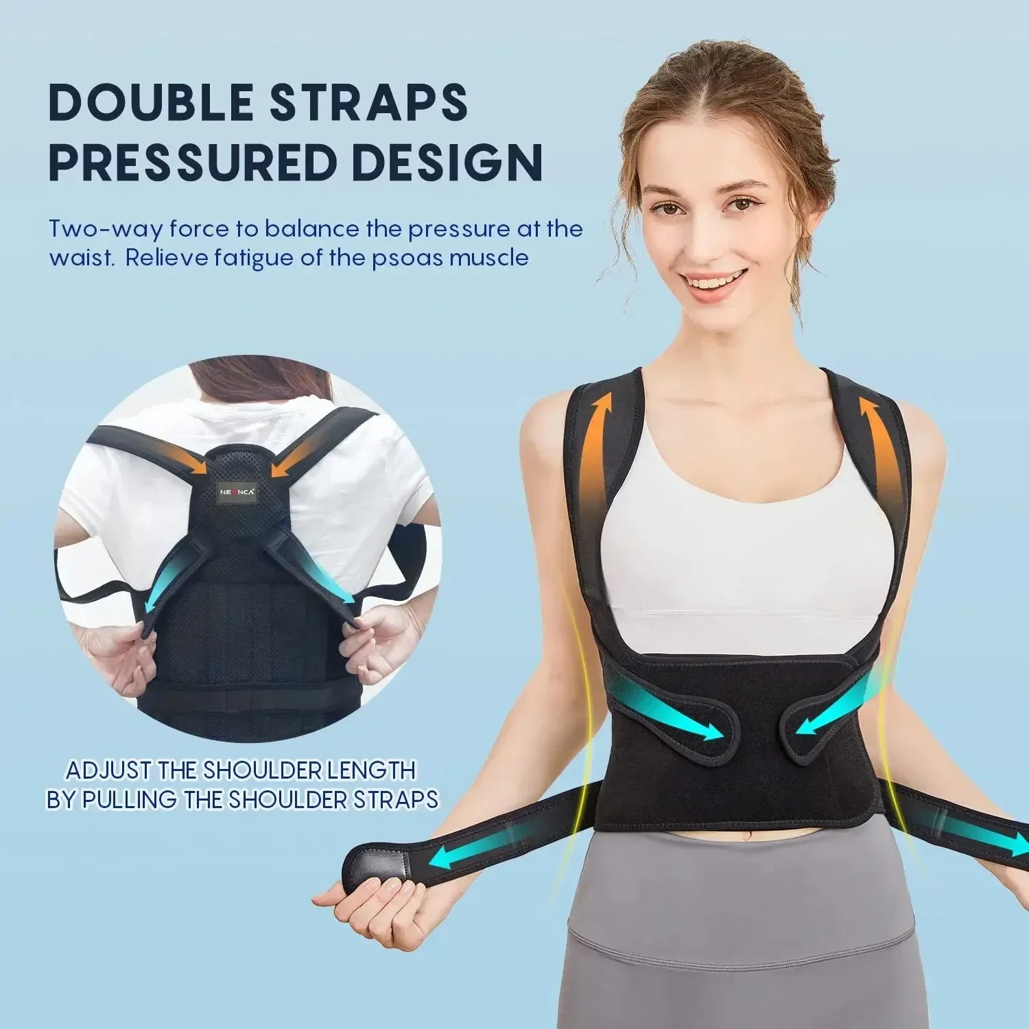 Orthopedic Posture Corrector Brace Adjustable Upper Back Support