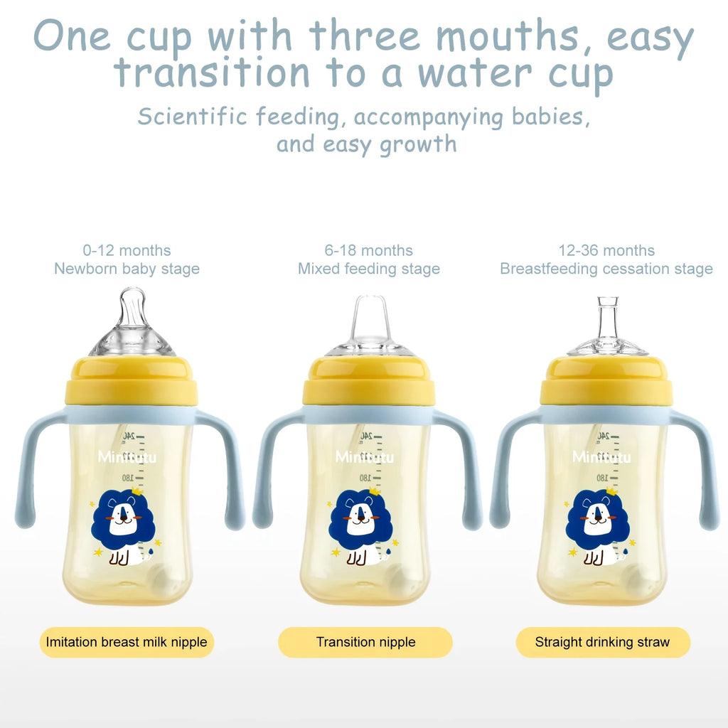 3-in-1 Baby Feeding Bottle Learning Cup with Handle