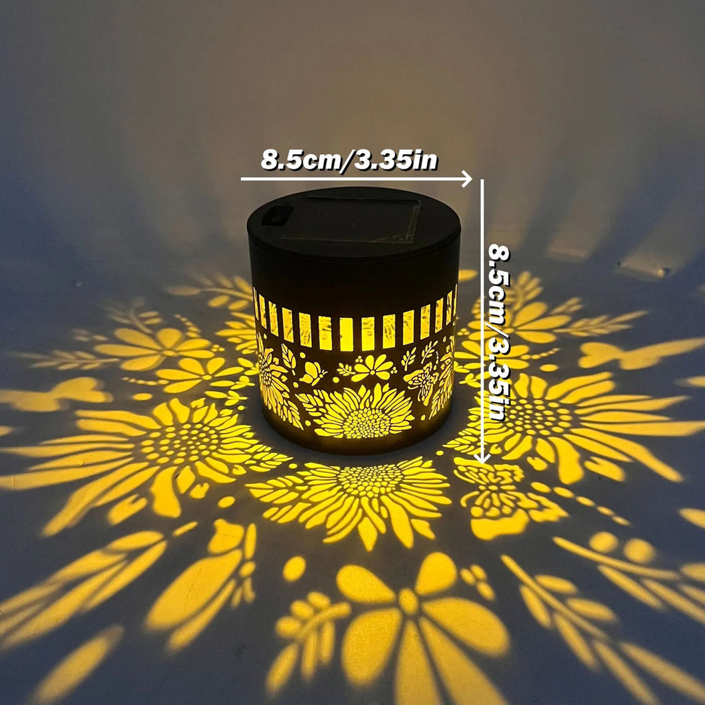 Solar Mandala Sunflower Wall Light Waterproof Outdoor LED Garden Lamp