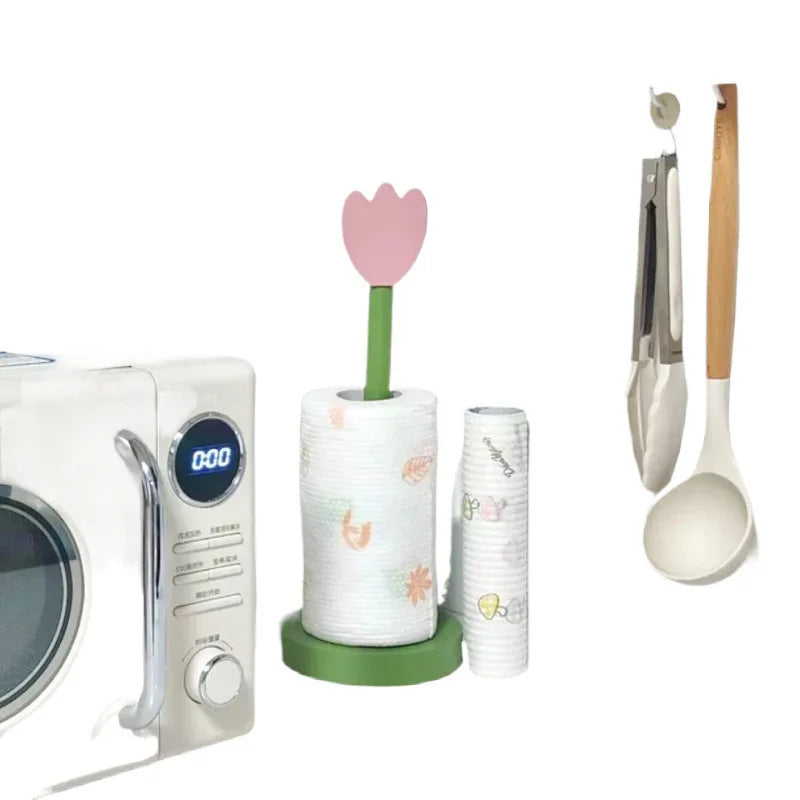 Tulip Wood Paper Towel Holder