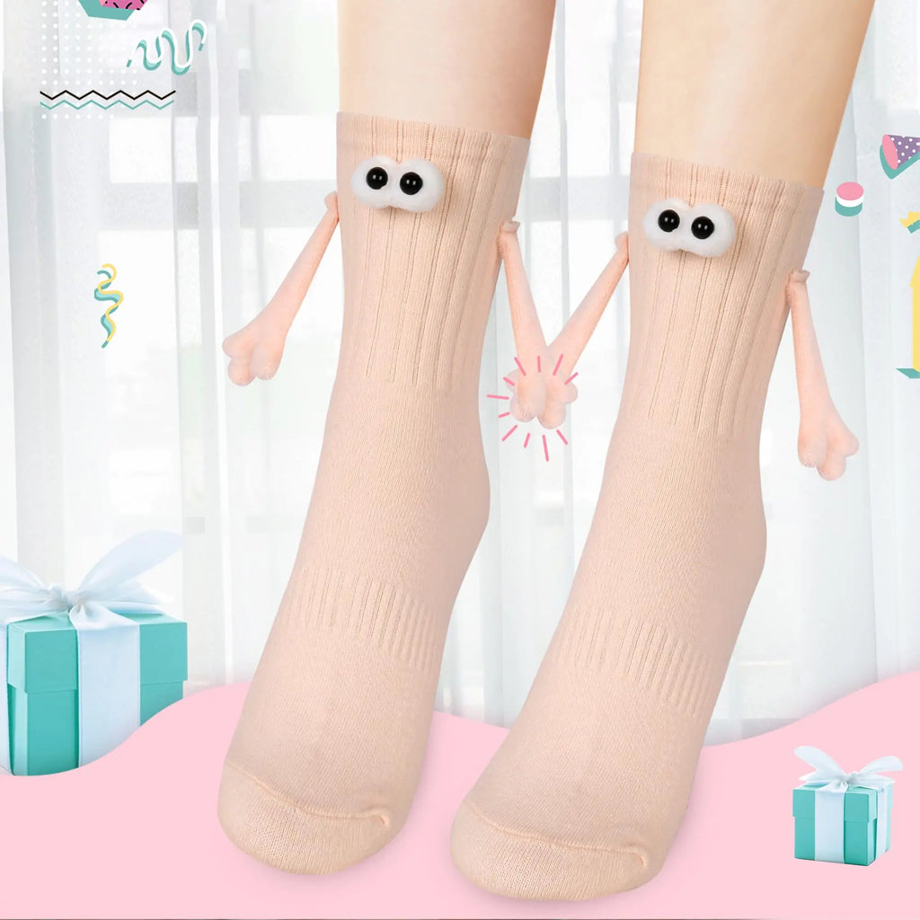 Magnetic Holding Hands Socks Funny Couple Gift Men Women Socks