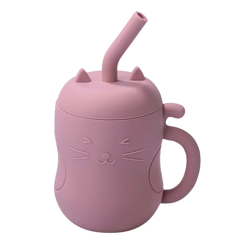 Baby Silicone Straw Cup Leakproof Snack Container