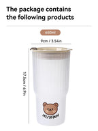 WORTHBUY Cute Bear Water Cup Leak Proof Portable Travel Tumbler
