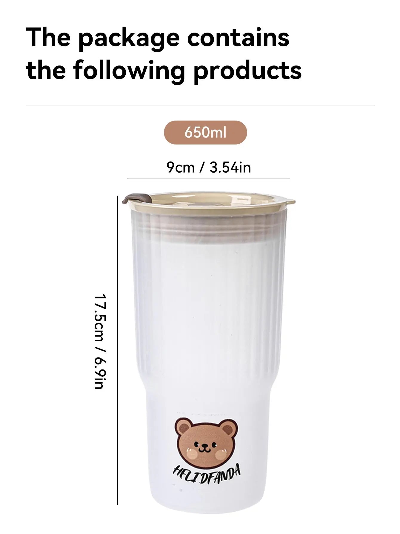 WORTHBUY Cute Bear Water Cup Leak Proof Portable Travel Tumbler