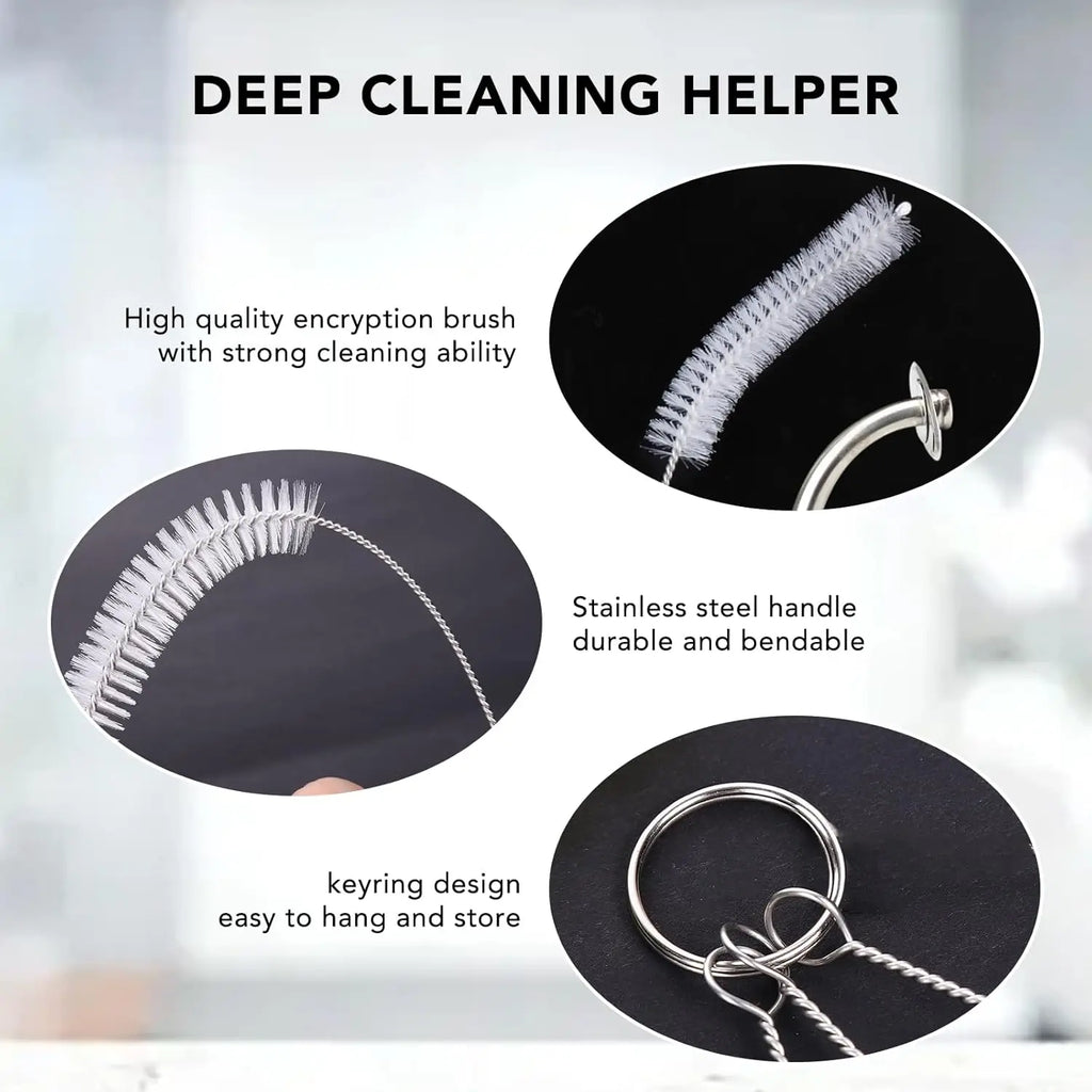3PCS Bottle Cleaning Brush Set Nylon Tube Cleaner