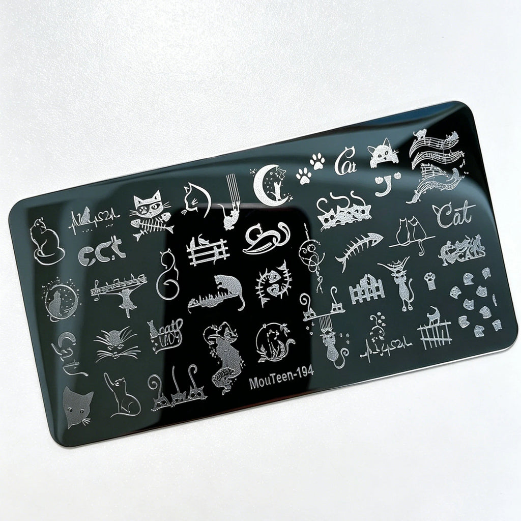 MouTeen263 Nail Stamping Plate Cursive Letter Nail Art Template