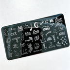 MouTeen263 Nail Stamping Plate Cursive Letter Nail Art Template
