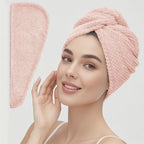 Absorbent Hair Towel Wrap Button Fast Dry Hair Turban for Women