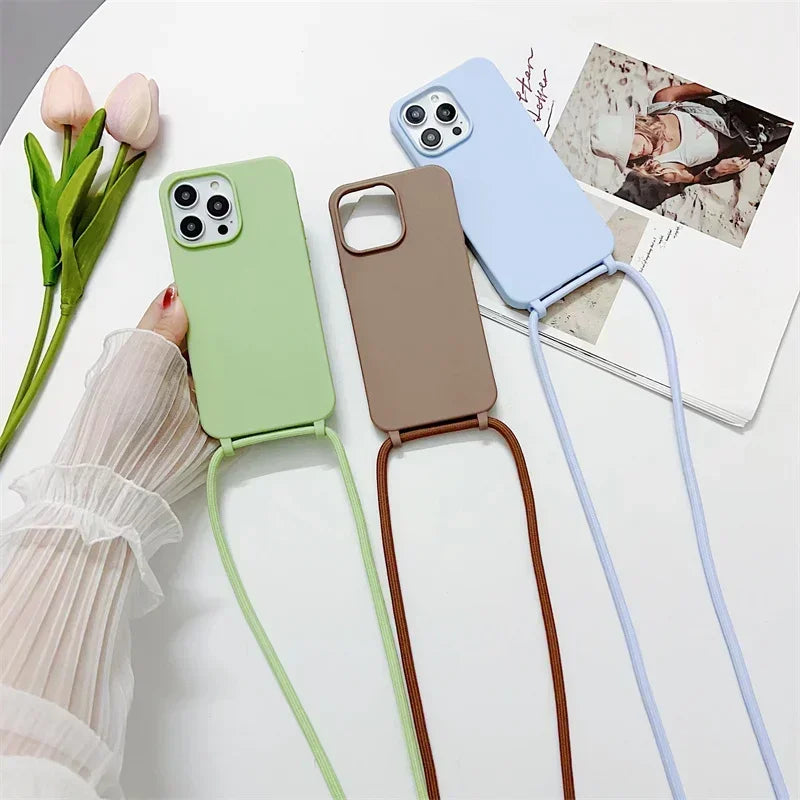 Crossbody Strap Silicone Case for iPhone 11 12 13 14 15 16 Pro Max Secondary image