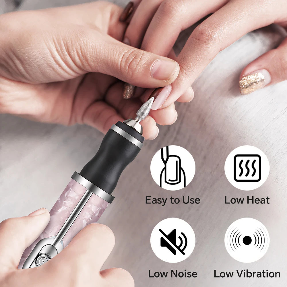 Rechargeable Electric Nail Drill Kit 4 Speed Manicure Pedicure Set