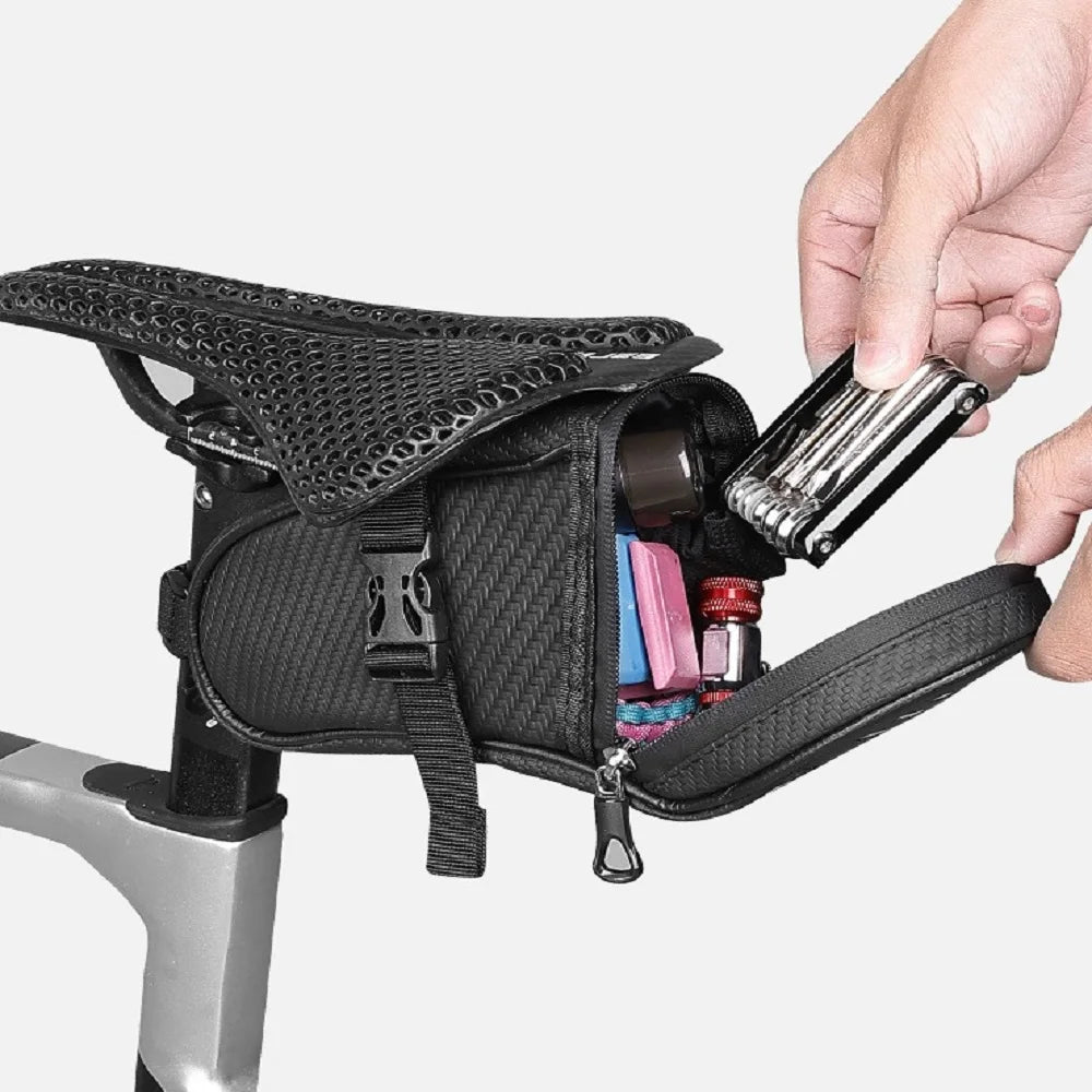 Large Capacity Waterproof MTB Bike Saddle Bag Rear Cycling Storage Secondary image