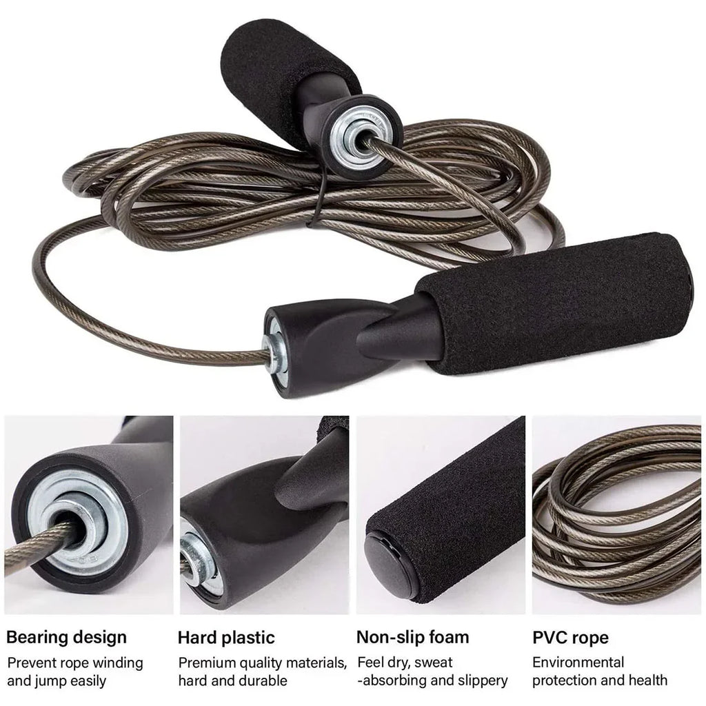 Steel Wire Jump Rope Adjustable Speed Skipping Rope Fitness Workout