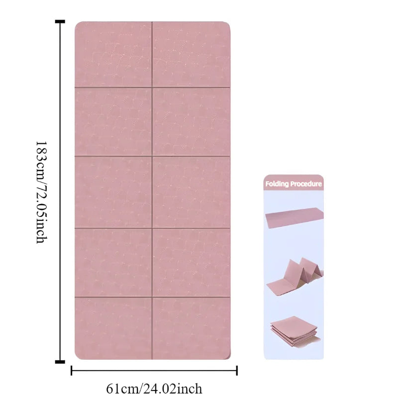 Foldable TPE Yoga Mat Eco Friendly Travel Non-Slip Pilates Workout