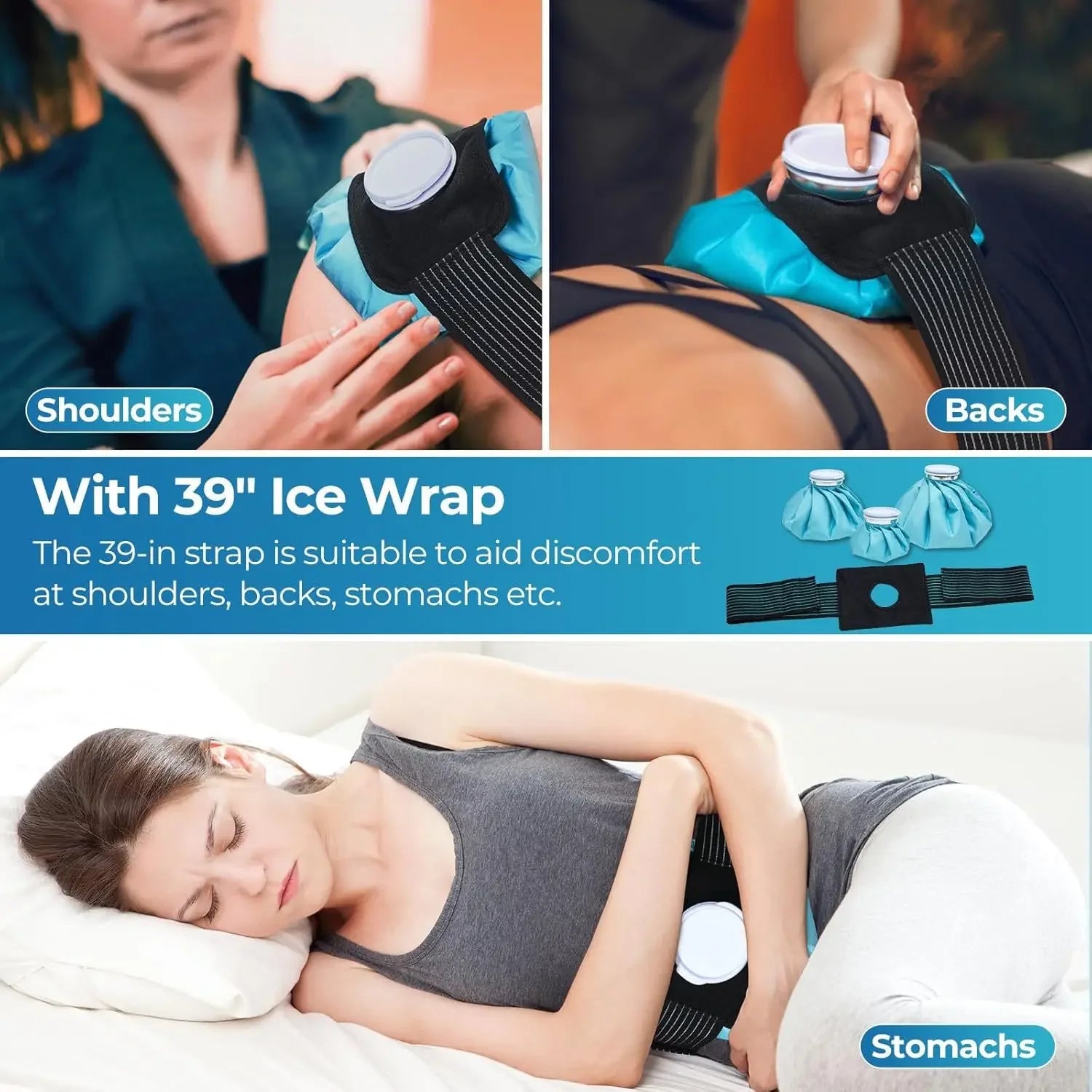 Reusable Ice Bag Cold Therapy Wrap for Shoulder Pain Relief