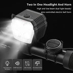 2-in-1 Bicycle Headlight & Horn Rechargeable Bike Light