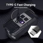 9LED Type-C Rechargeable Bike Flashlight Waterproof Light