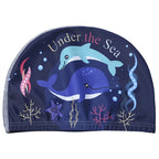 Kids Cartoon Swimming Cap Elastic Fabric Swim Hat