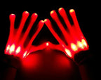 Light Up Gloves Halloween Skull Costume Party Rave Glow Gloves