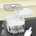 50 Cube Ice Maker UK Easy Press Ice Tray With Lid Refrigerator Ice Box