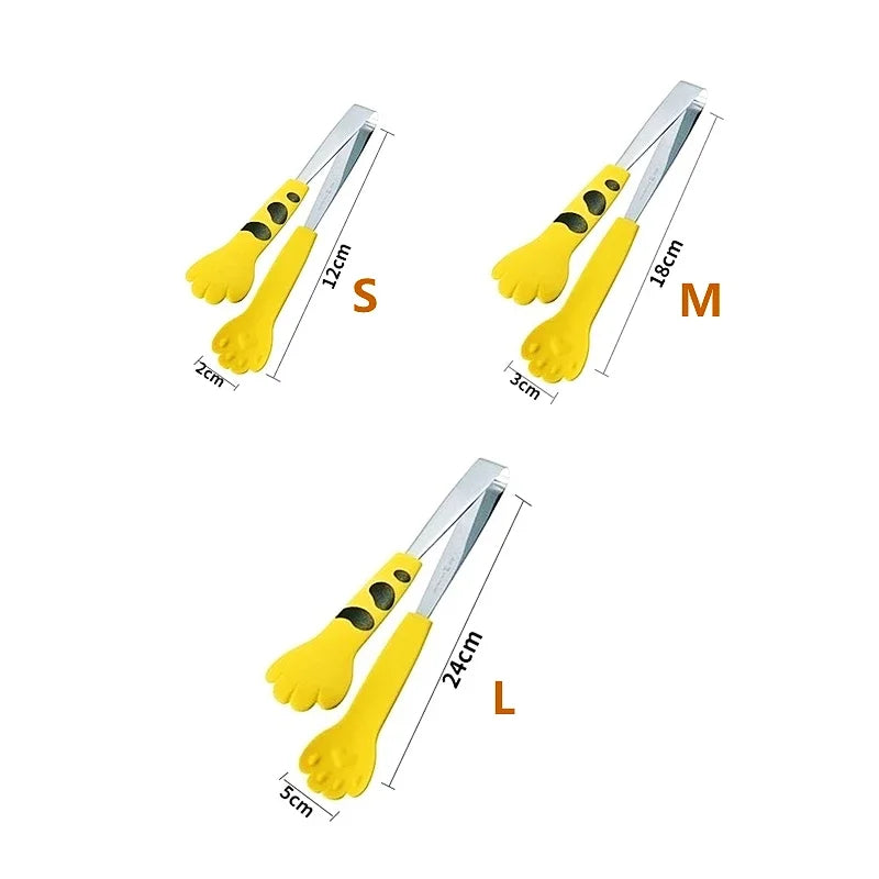 Japanese Cat Paw Tongs – Stainless Steel BBQ & Kitchen Food Clip Tool