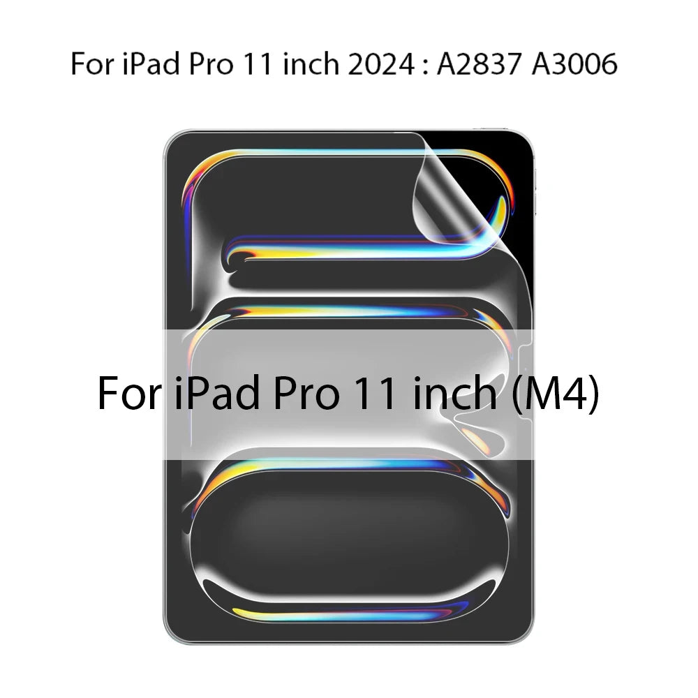 Screen protector packaging for iPad Pro 11 inch 2024 and M4 models on a white background