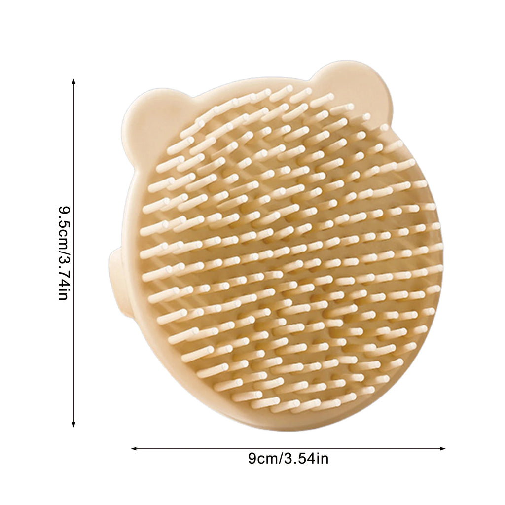 Baby Hair Brush Soft Scalp Massager Cute Bear Bath Brush