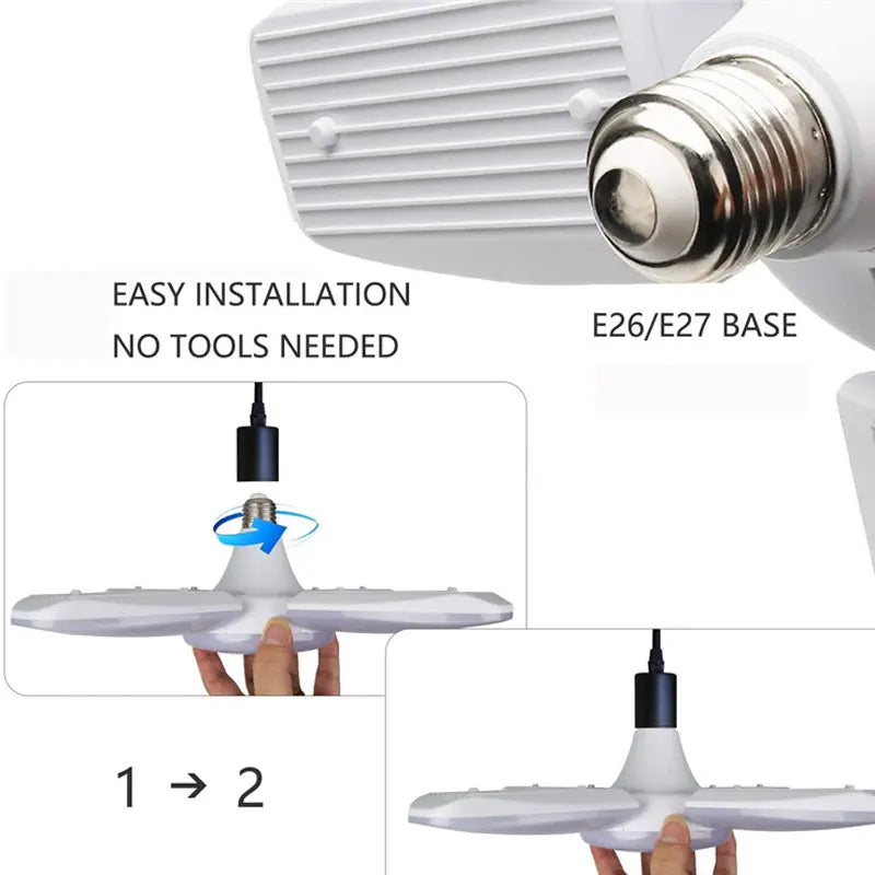 E27 Foldable LED Garage Light 28W Ceiling Lamp