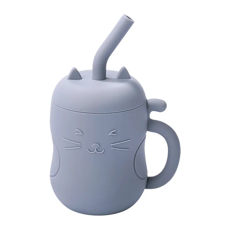 Baby Silicone Straw Cup Leakproof Snack Container