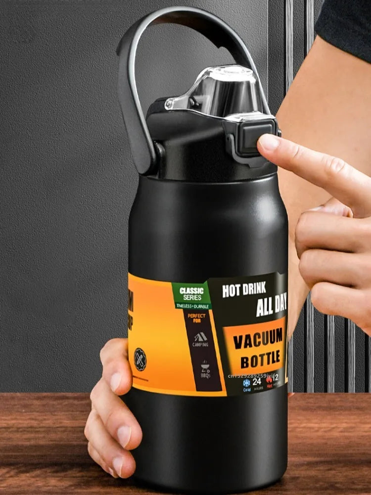 304 Stainless Steel Thermos Bottle with Straw 800-1500ML