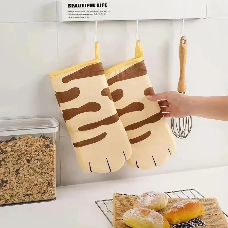 Cute Cat Paw Oven Mitt – Heat Resistant Non-Slip Kitchen Glove