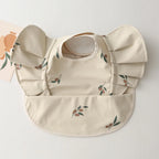 Waterproof Baby Bib with Pocket Soft PU Feeding Bib for Kids