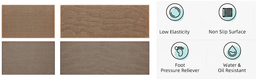 Washable Faux Sisal Kitchen Rug Non-Slip Rubber Back Runner Mat