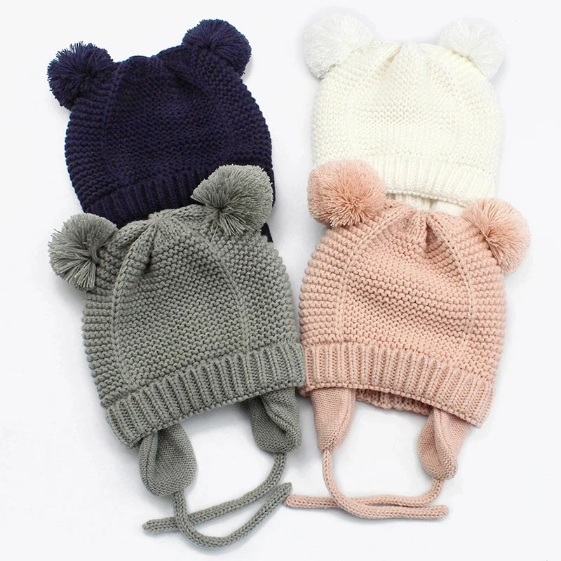 Winter Baby Hat & Gloves Set Warm Fleece Knitted Cap Main image