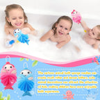2PCS Kids Cartoon Bath Loofah Soft Bath Sponge Body Scrubber