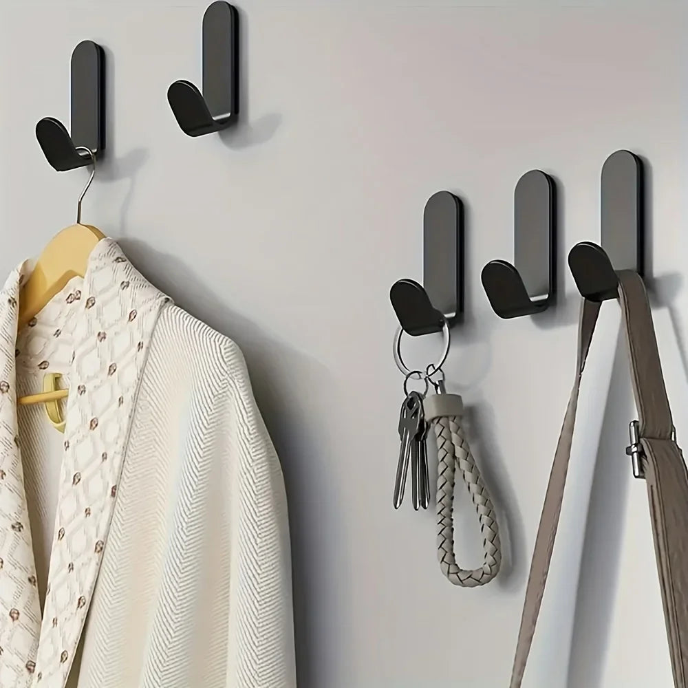 6Pcs Self-Adhesive J Hooks Waterproof Wall Hangers for Home