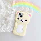 Cute Rilakkuma Bear Silicone Case for iPhone 12 13 14 15 16 17 Pro Max