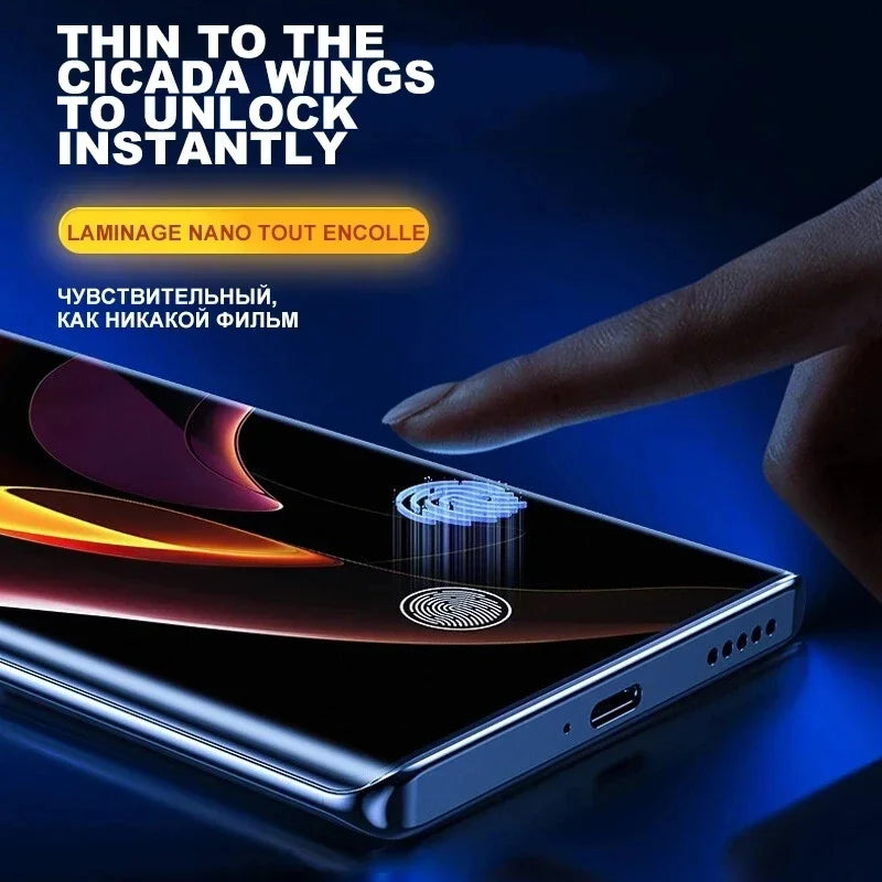 Smartphone with a finger on the screen against a dark background, highlighting the screen's responsiveness.