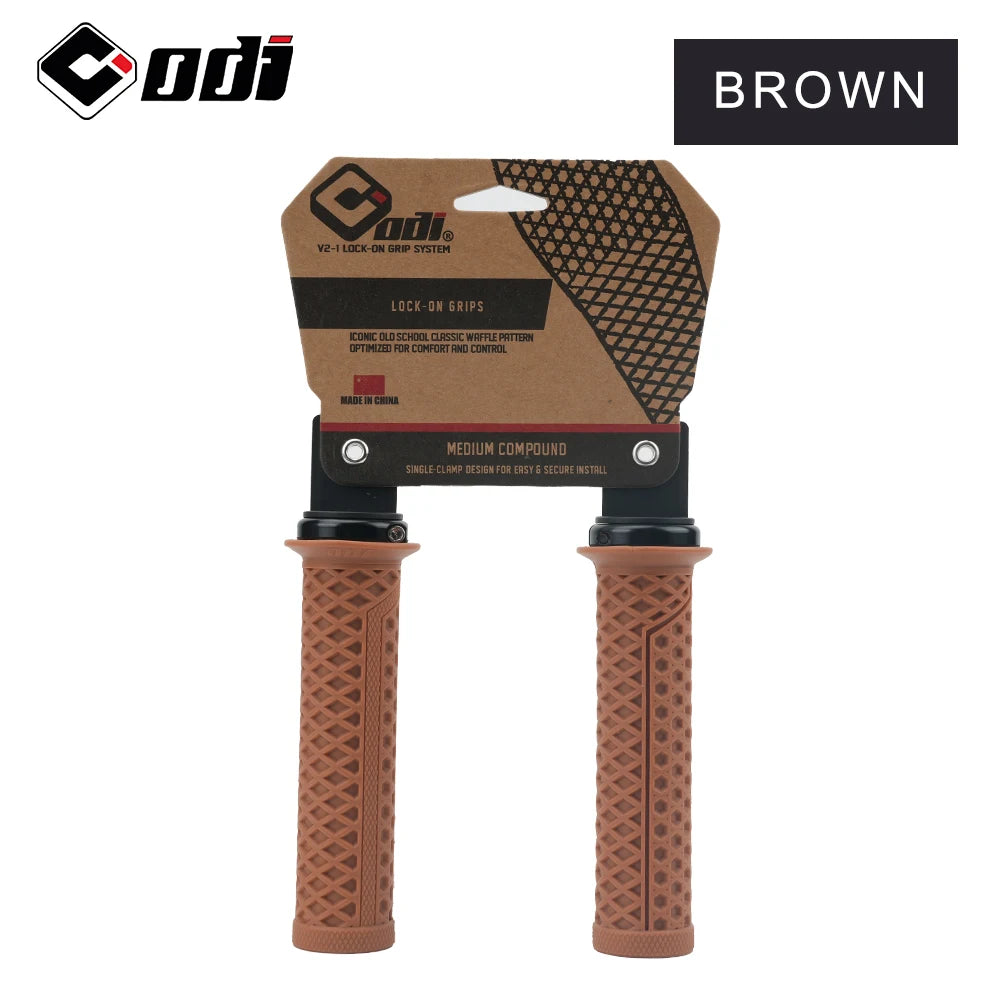 ODI VS-21 Lock-On MTB Grips Waffle Anti-Slip Shockproof Silicone
