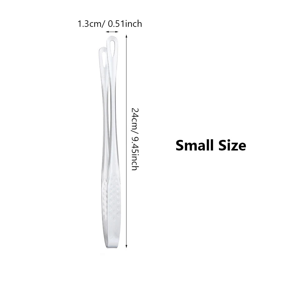 Long Stainless Steel Kitchen Tongs – Non-Slip BBQ & Grill Food Clamp Tool