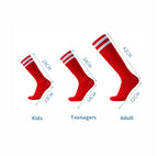 Striped Football Socks Men, Women & Kids Over Knee Soccer Rugby Sports