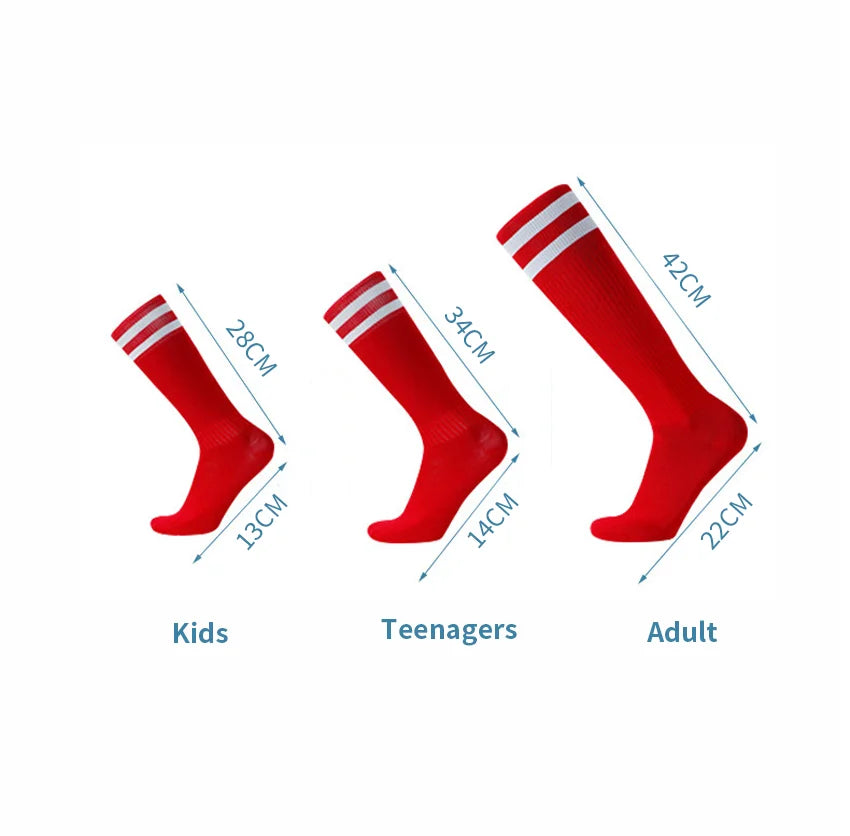 Striped Football Socks Men, Women & Kids Over Knee Soccer Rugby Sports