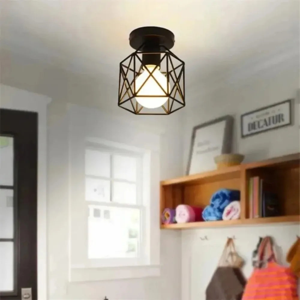 Industrial Pendant Light Black Ceiling Lamp for Kitchen & Bedroom