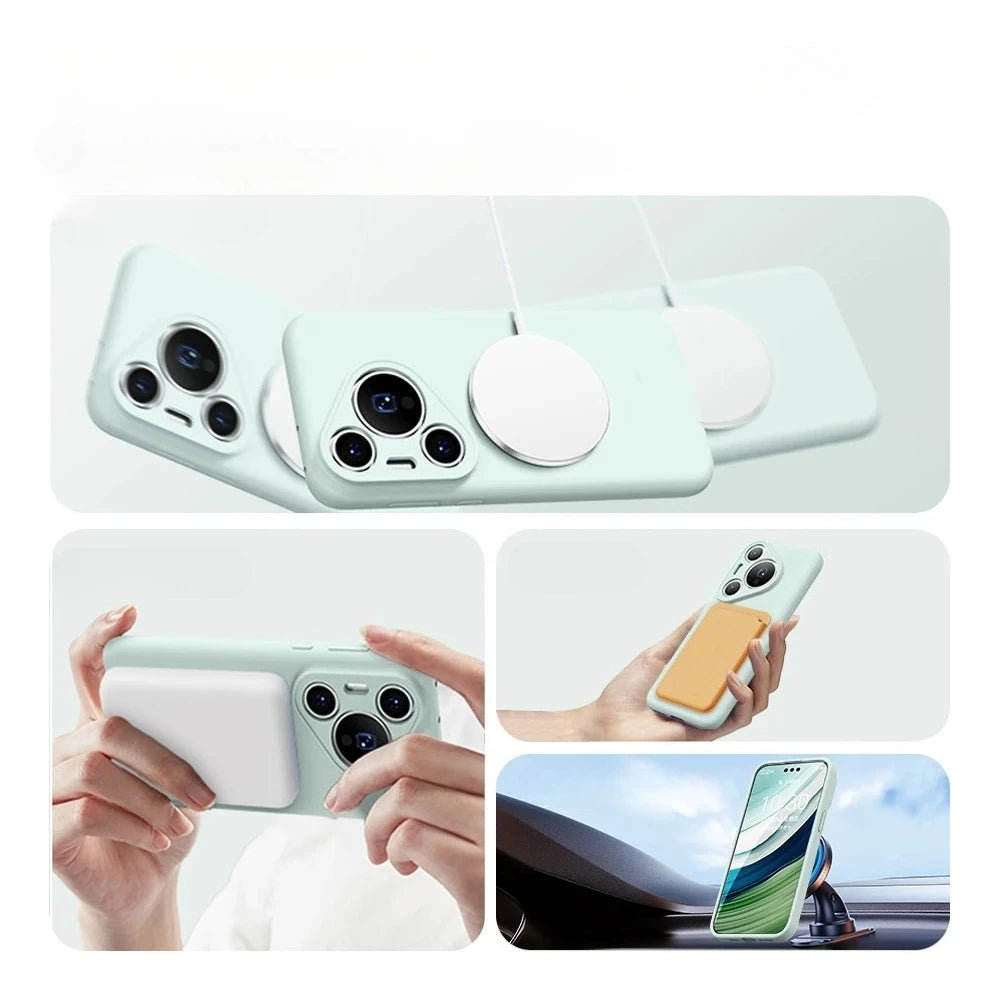 Luxury MagSafe Liquid Silicone Case for Huawei Pura 80 Pro & 80 Ultra