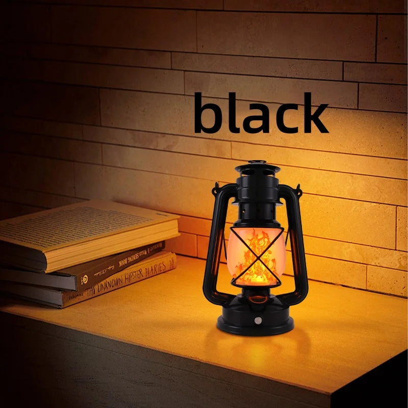 USB Rechargeable Retro Flame Camping Lantern LED Light