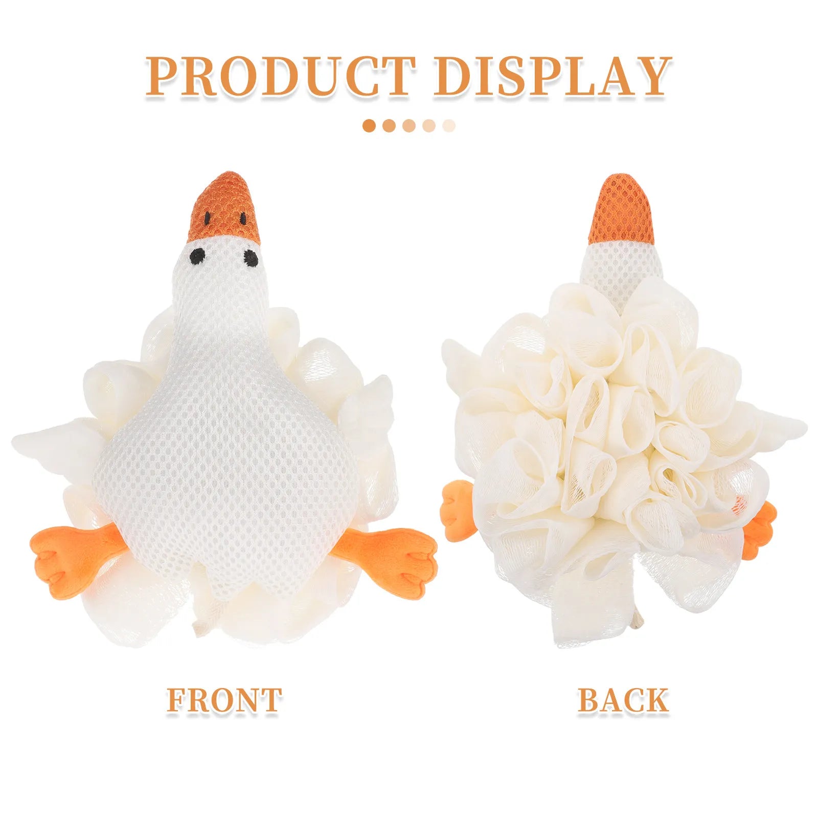Kids White Goose Bath Loofah Soft Mesh Bath Sponge for Babies