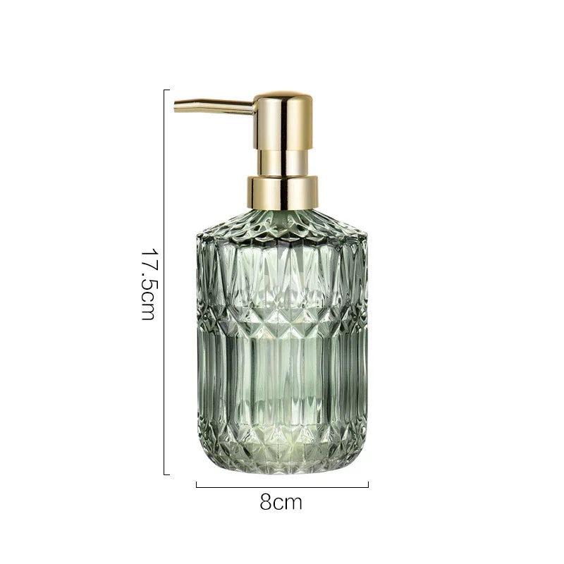 400ML Clear Glass Soap Dispenser Refillable Hand Wash & Sanitizer Bottle