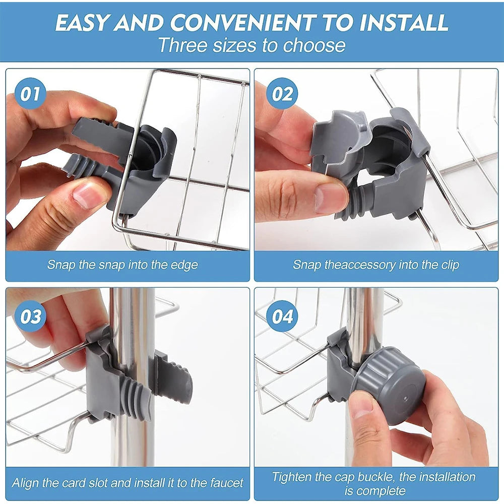 Kitchen Sink Drain Rack Faucet Sponge & Soap Storage Organizer